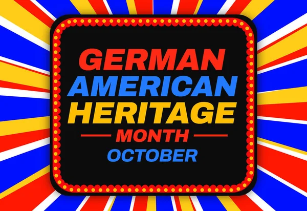 German American Heritage Month colorful wallpaper with typography and design shapes. October is observed as American German heritage month, backdrop