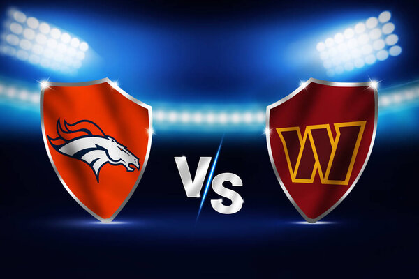 Broncos Vs Commanders match fixture backdrop wallpaper, American football editorial