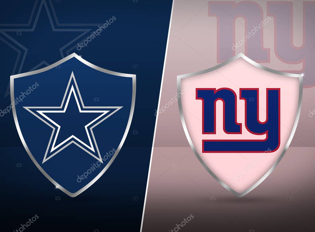 Cowboys Vs Giants football match fixture design, sports editorial