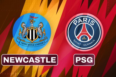 NewCastle - Psg futbol maçı arka plan spor editörü