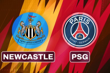 NewCastle Vs Psg football match championship background sports editorial clipart