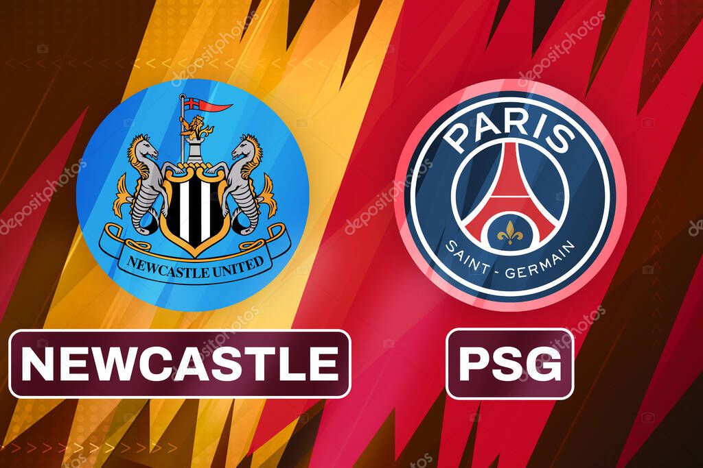 NewCastle Vs Psg football match championship background sports editorial