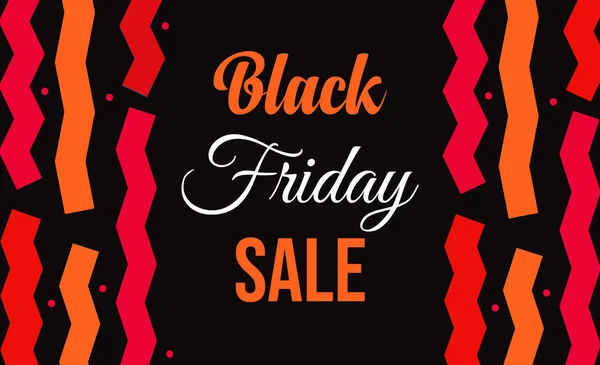 Black Friday Sale Banner design with dark backdrop and colorful shapes along with typography in the center