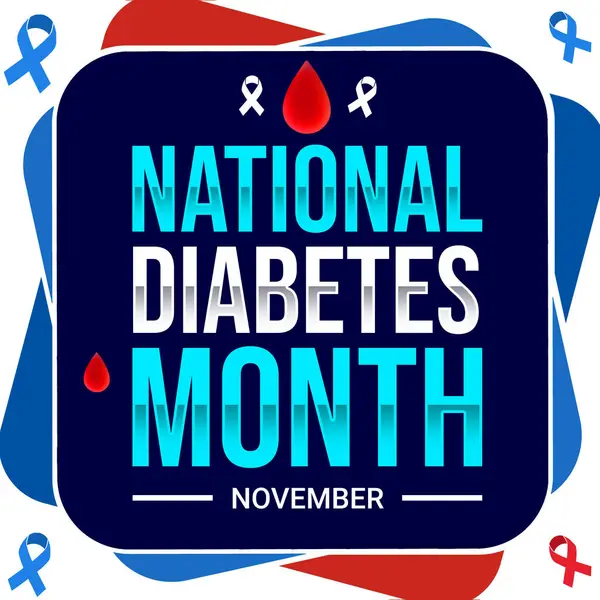 National Diabetes Maand Behang Met Lint Typografie Eronder November Wordt — Stockfoto
