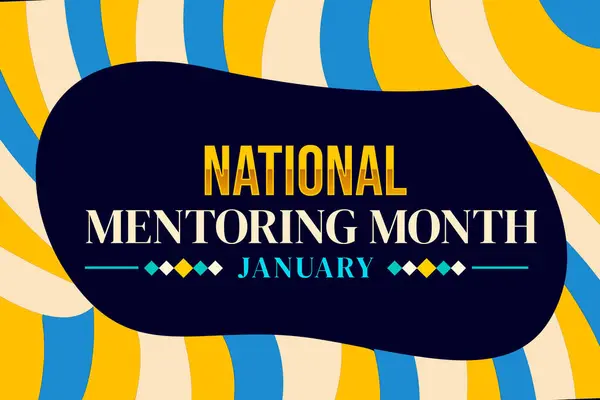 National Mentoring Month wallpaper with colorful shapes and text design in the center