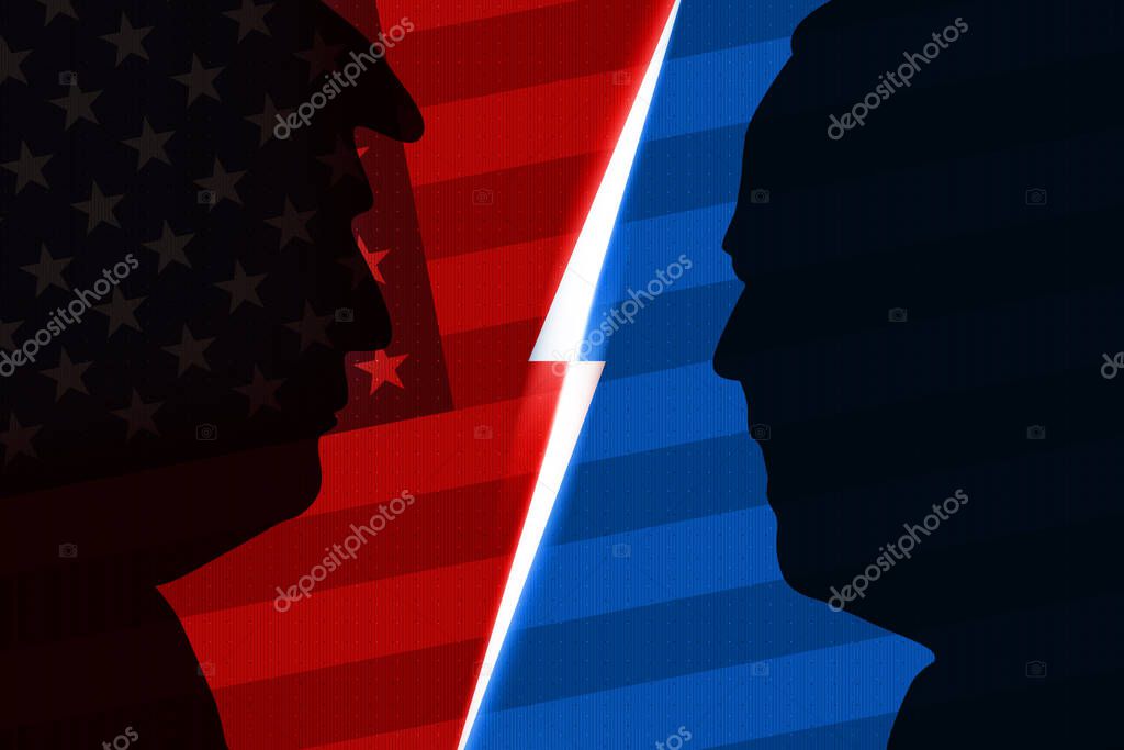 Republicans vs Democrats Editorial and political background, news editorial. Presidential Elections concept.