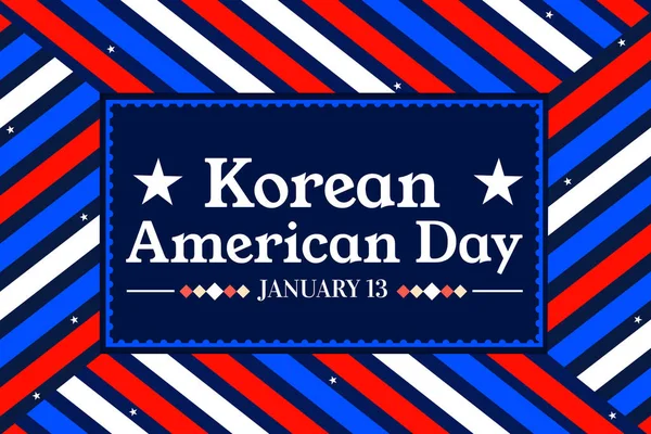 Korean American Day wallpaper in patriotic blue and red color with typography