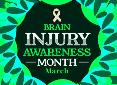 Kurdele şekilleri ve tipografisi ile Beyin Sakatlığı Bilinci ay geçmişi