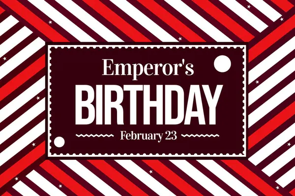 February 23 is celebrated as Emprors Birthday in Japan, colorful minimalist design with typography