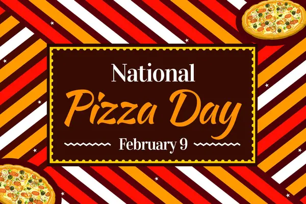National Pizza Day background with typography. February 9 is observed as pizza day