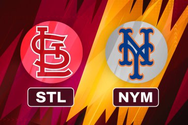 St. Louis Caridnals vs New York Mets mlb sports editorial background.