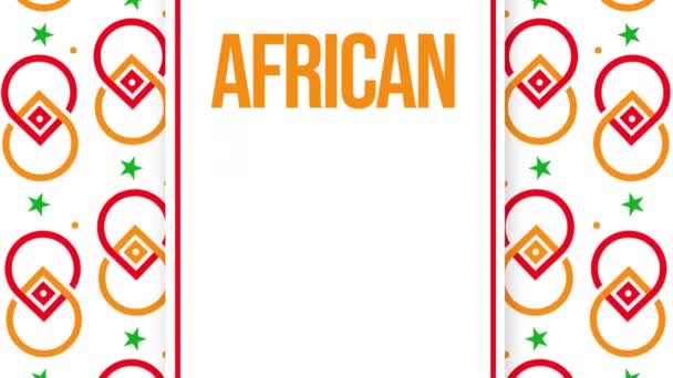 Február Megfigyelhető Afro Amerikai Örökség Hónap Színes Design Formák Tipográfia — Stock videók