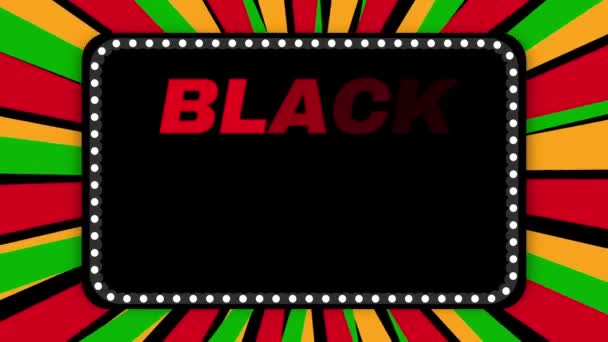 Historia Negra Mes Diseño Colorido Con Tipografía Concepto Animación Fondo — Vídeos de Stock