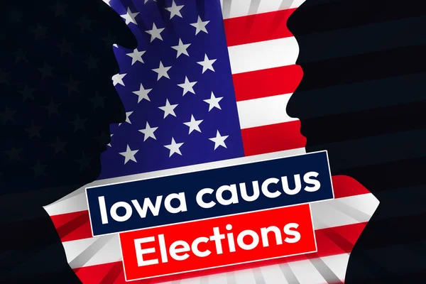 Iowa Caucus Koncepcja Wyborów Redakcja Wiadomości Tło Wybory Prezydenckie 2024 Obrazy Stockowe bez tantiem