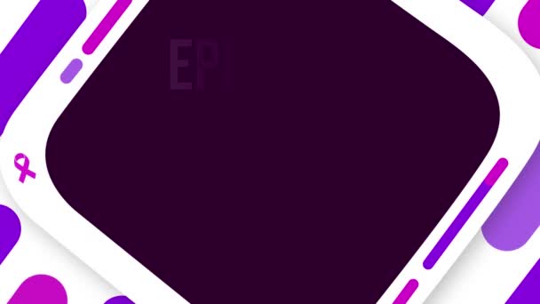3月26日はエピルプシーの意識の日として観察され 中心のタイポグラフィが付いている紫色の形の背景 — ストック動画