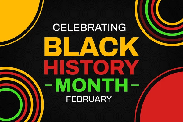 Celebrando Mes Historia Negra Fondo Pantalla Colorido Con Tipografía Formas Fotos De Stock