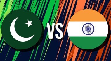 Pakistan, Hindistan Spor Turnuvası konseptine karşı mavi ve vatansever temalı bir arka plan. Kriket maçına karşı konsept arkaplan