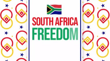 Güney Afrika Özgürlük Günü her yıl 27 Nisan 'da tipografi ile 4K Animasyon bayrağı sallayarak kutlanır.