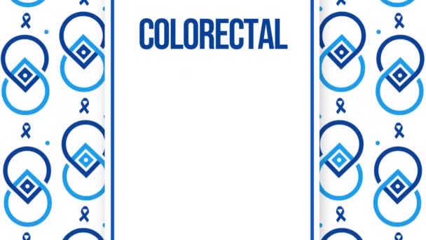 Colorectal Cancer Awareness Month Moderní Pozadí Stuhami Typografií Animace — Stock video