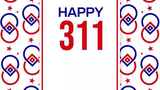 Happy 311 Day Celebrato Onorare Primi Soccorritori Sfondo Animazione — Video Stock
