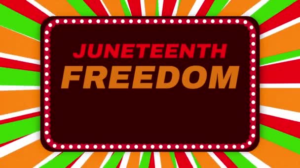 10Η Ιουνίου Ημέρα Ελευθερίας Ταπετσαρία Animation Πολύχρωμη Τυπογραφία Και Περιστρεφόμενα — Αρχείο Βίντεο