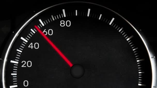 Speed Thrills Kills Warning Message Animation Video Dengan Jarum Speedometer — Stok Video