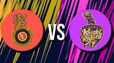 Royal Challengers Bangalore, Kolkata Knight Riders Cricket Match 'e karşı editör geçmişi. Spor IPL konsept tasarımı