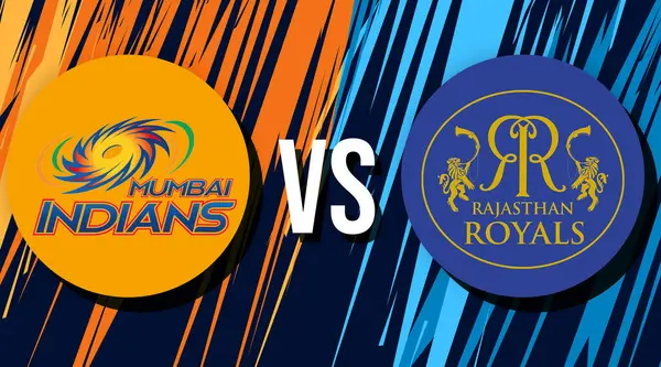 Mumbai Indians Rajasthan Royals Cricket Match Stolarka Tło Redakcja Sportowe Zdjęcia Stockowe bez tantiem
