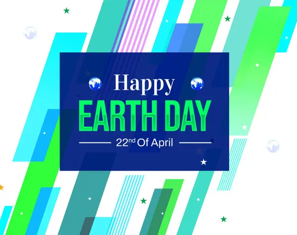 Happy Earth Day wallpaper with colorful shapes and typography inside the box, backdrop design. April 21st is celebrated as Earth Day in the world