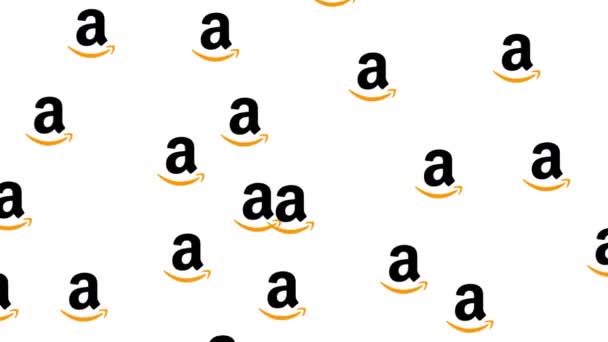 แอน เมช นไอคอนย Amazon Commerce บนหน าจอส ขาวและหน าจอส ยวส — วีดีโอสต็อก