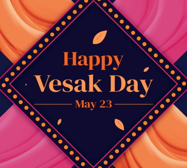 Renkli Mutlu Vesak Günü Duvar Kağıdı Modern Tasarım ve merkezde selamlama metni.