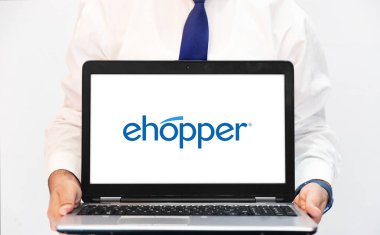 Ehopper Ödeme Sistemi Düzenleyici Finans arkaplanı dizüstü bilgisayar ekranında