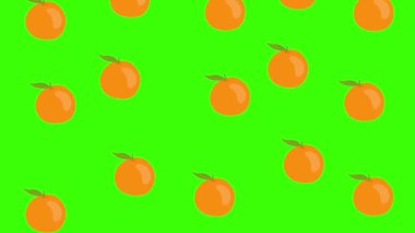 Anahtar için turuncu meyve animasyonu, beyaz arkaplan ile 4K