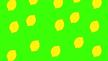 Sarı Limon gökyüzünden izole edilmiş beyaz alana düşüyor ve yeşil ekran anahtarlama için, 4k animasyon