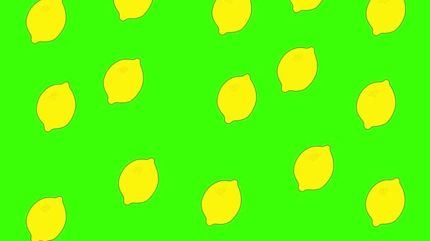 Желтый Лимон Падающий Неба Белом Изолированном Пространстве Зеленый Экран Клавиатуры — стоковое видео
