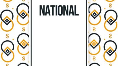 Tasarımın merkezinde siyah ve altın tipografiyle Ulusal Mali Özgürlük Günü 4k animasyonu