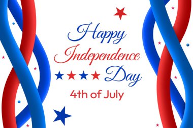 Birleşik Devletler Bağımsızlık Günü 'nüz kutlu olsun. Şekiller ve metinlerle modern vatansever duvar kağıdı tasarımı.