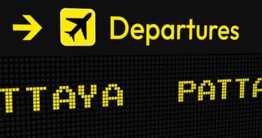 Bangkok 'a giden Pattaya Animasyon Ekranda, 4k kusursuz döngü