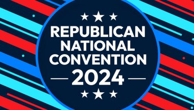 Amerika Birleşik Devletleri 'nde 2024 seçimleri, minimalist renkli şekillerde politik arka plan. Başkanlık seçimi 2024 arkaplan tasarımı