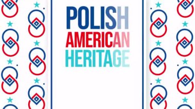 Polonya Amerikan Mirası 'nın renkli arkaplan 4k animasyonu tipografi ve şekillerle