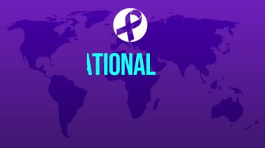 Kurdele ve tipografi ile Ulusal İntihar Önleme Ayı 4k animasyon arkaplanı