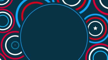 Teşekkürler gaziler. Vatanseverlik renginde yıldızlar ve daireler içeren 4k animasyon.