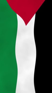 Filistin bayrağı dikey 4k animasyon arkaplanı sallıyor.