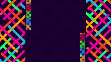 Ulusal İspanyol Mirası Ayı renkli 4K animasyonlu geleneksel sınır tasarımı. İspanyol mirası ay sonu arka plan tasarımı