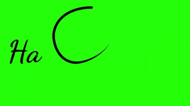 Yeşil ekranda anahtarlama için siyah renkli 4k animasyon Mutlu Yıllar Typography