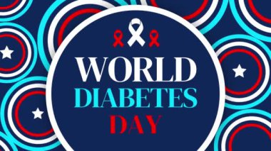 14 Kasım Dünya Diyabet Günü, metin ve şekillerle 4k animasyon