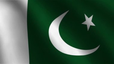 Pakistan Bayrak Gerçekçi Dalga Animasyon 4K Arka planı. Pakistan bayrağı canlanma arkaplanı sallıyor