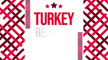 Türkiye Cumhuriyeti Günü 4k animasyon arkaplan tasarımlı yıldızlar ve tipografi