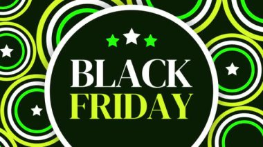 Siyah Cuma 4K Renkli şekilleri ve tipografisi olan Canlandırma Arkaplanı