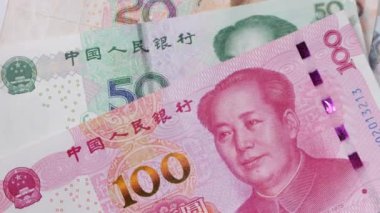 Çin Para Birimi Yuan 4K Görüntü geçmişi. Çin para birimi kağıt minimalist zemin